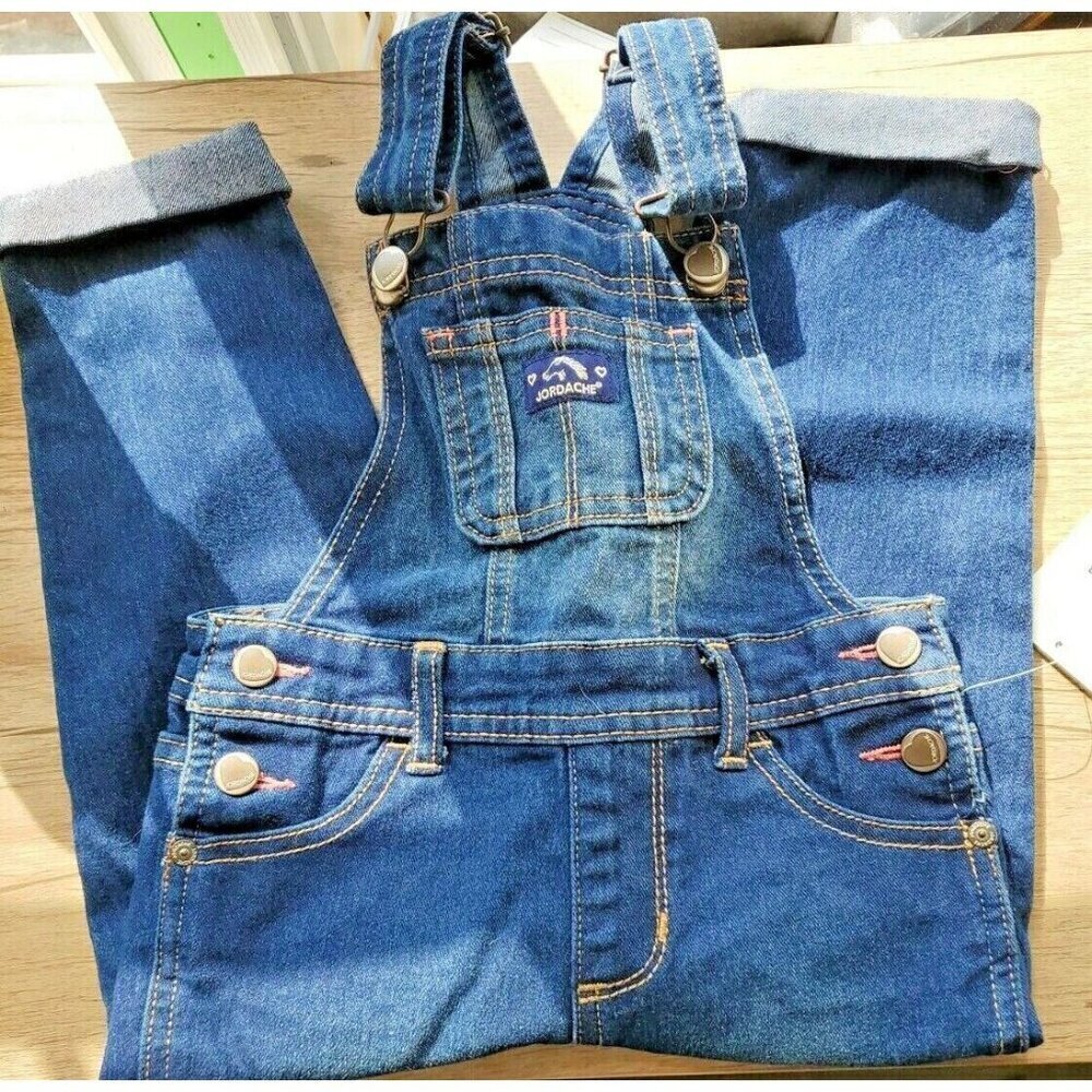 Jordache Spring Floral Blue Jean Overalls New Toddler 3T